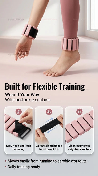 Adjustable Wrist & Ankle Weights – Wearable Resistance Bands for Fitness Training