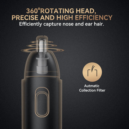 Rechargeable Nose Hair Trimmer with 360° Dual-Blade System