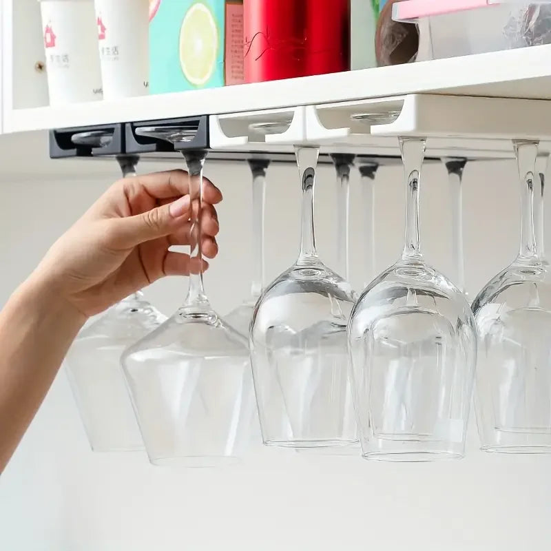 Under Cabinet Wine Glass Holder – Hanging Stemware Storage Rack