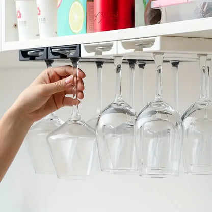 Under Cabinet Wine Glass Holder – Hanging Stemware Storage Rack