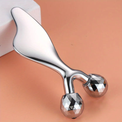 2-in-1 Facial Massager & Gua Sha Tool – Cooling Face Roller for Face, Neck & Body