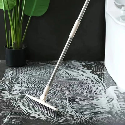 Long Handle Bathroom Scrub Brush – Hard Bristle Floor, Tile & Tub Cleaning Brush
