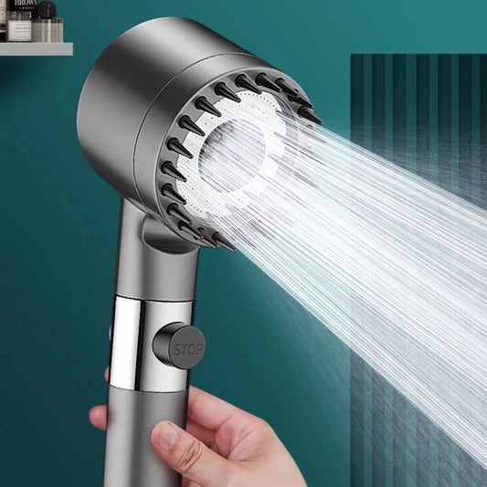 3-Mode High Pressure Shower Head with Built-In Filter & Massage