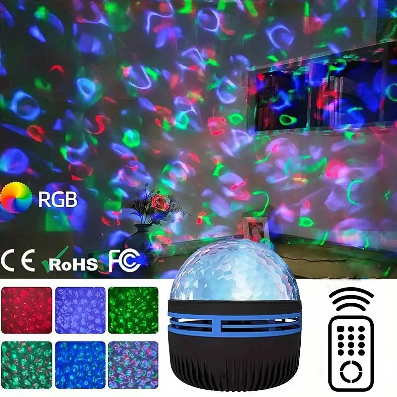 Galaxy Star & Ocean Wave Projector Night Light – 7 Colour LED