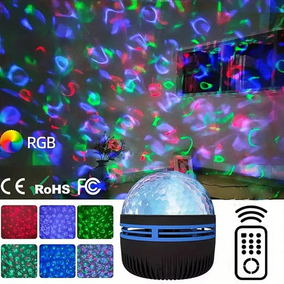 Galaxy Star & Ocean Wave Projector Night Light – 7 Colour LED