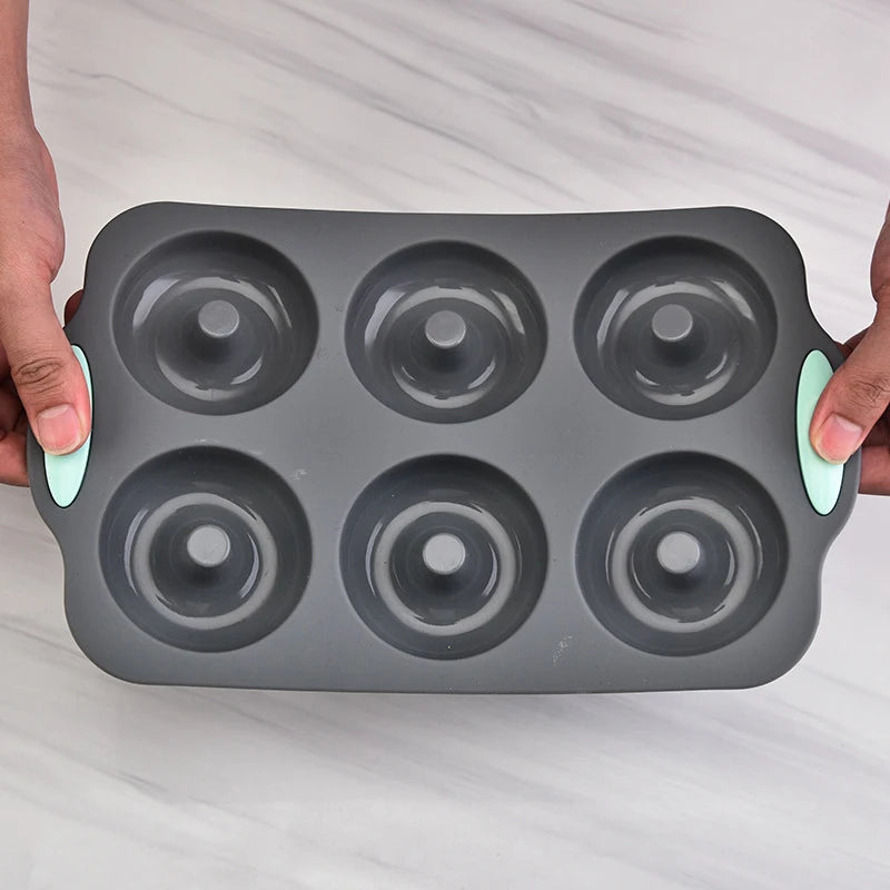 6-Cavity Silicone Donut Baking Pan – Non-Stick Doughnut, Muffin & Dessert Mould