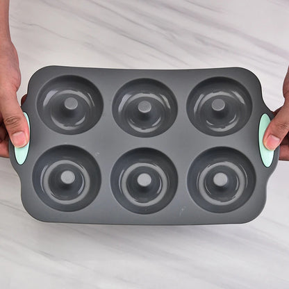 6-Cavity Silicone Donut Baking Pan – Non-Stick Doughnut, Muffin & Dessert Mould