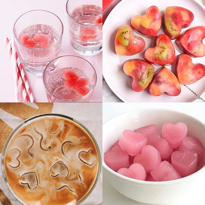 10-Cavity Heart-Shaped Silicone Mould – Ice, Chocolate, Jelly & Dessert Tray