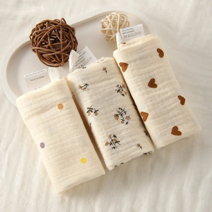 6-Layer Cotton Baby Washcloths – Soft Muslin Burp Cloths & Face Towels (3 or 5 Pack)