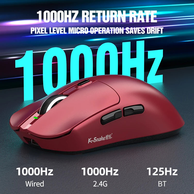 Lightweight Wireless Gaming Mouse with Magnetic Charging Dock