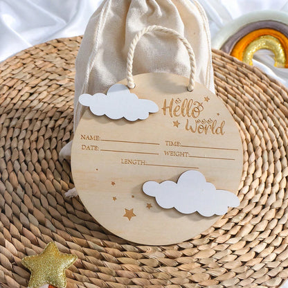 Hello World Starlit Sky Newborn Announcement Sign