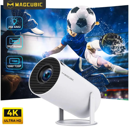 MAGCUBIC HY300 PRO Smart Projector – Android 14 WiFi 6 Bluetooth Home Cinema Projector