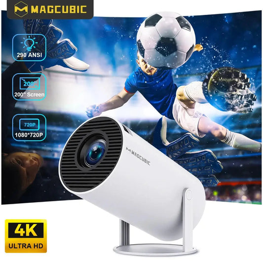 MAGCUBIC HY300 PRO Smart Projector – Android 14 WiFi 6 Bluetooth Home Cinema Projector