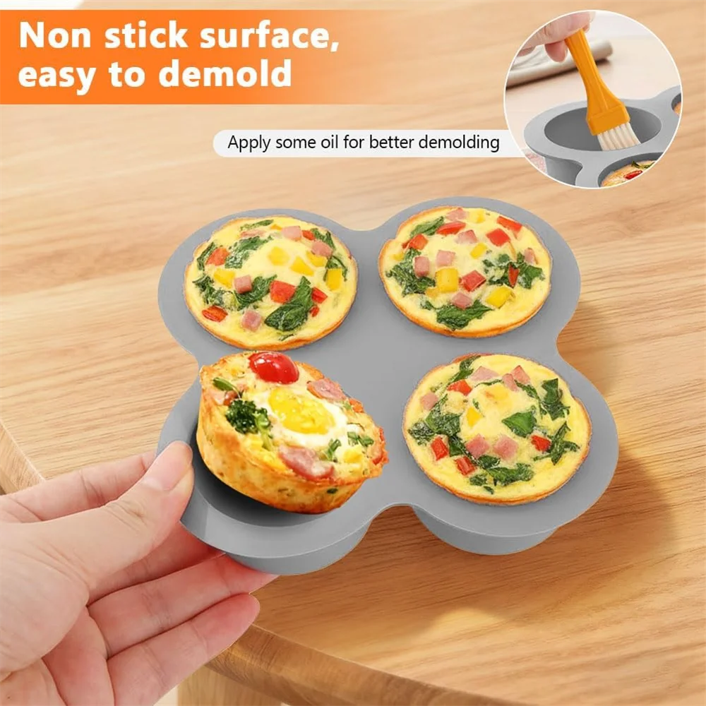 4-Cup Silicone Air Fryer Egg Bite Mould – Non-Stick Muffin & Mini Baking Pan