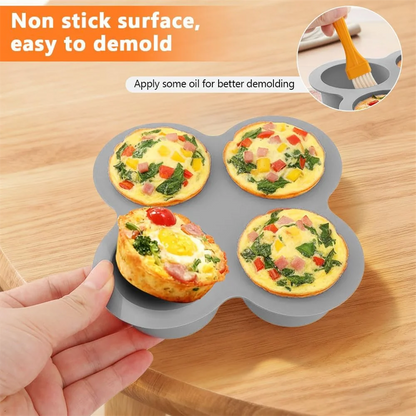 4-Cup Silicone Air Fryer Egg Bite Mould – Non-Stick Muffin & Mini Baking Pan