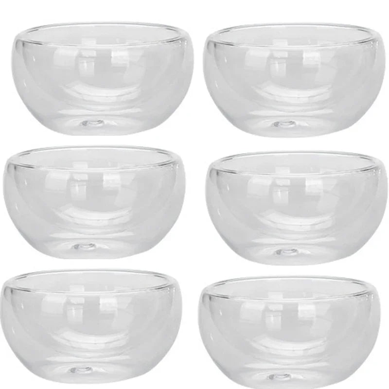 Double Wall Glass Tea Cups – 2 or 6 Piece Borosilicate Cup Set