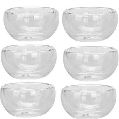 Double Wall Glass Tea Cups – 2 or 6 Piece Borosilicate Cup Set