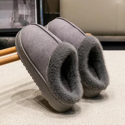 Fluffy Winter Slippers – Warm Fur-Lined Indoor Shoes with Thick Non-Slip Sole
