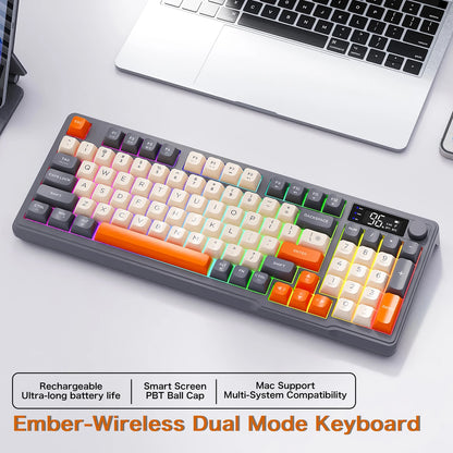 M96 Wireless Gaming Keyboard – Smart Screen Mechanical-Style Keyboard