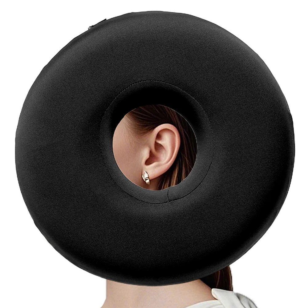 Ear Piercing Pillow for Side Sleepers – Soft Donut Pillow with Ear Hole for Sleeping Comfort