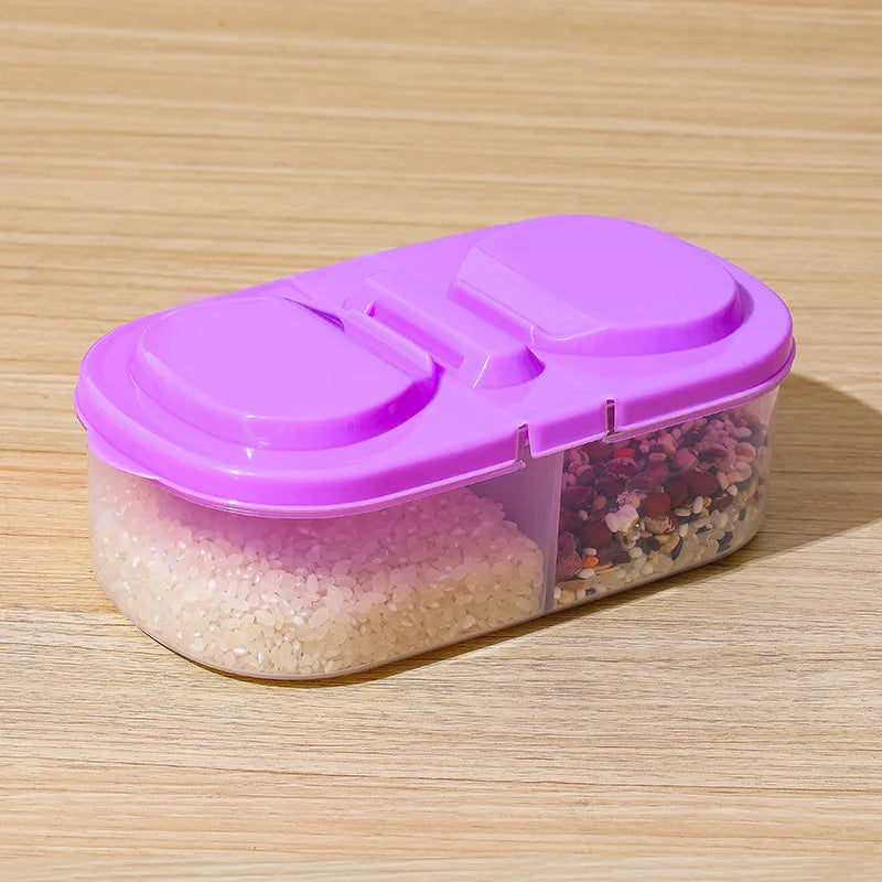 Dual Compartment Food Storage Container – Reusable Sealed Snack, Herb & Spice Box