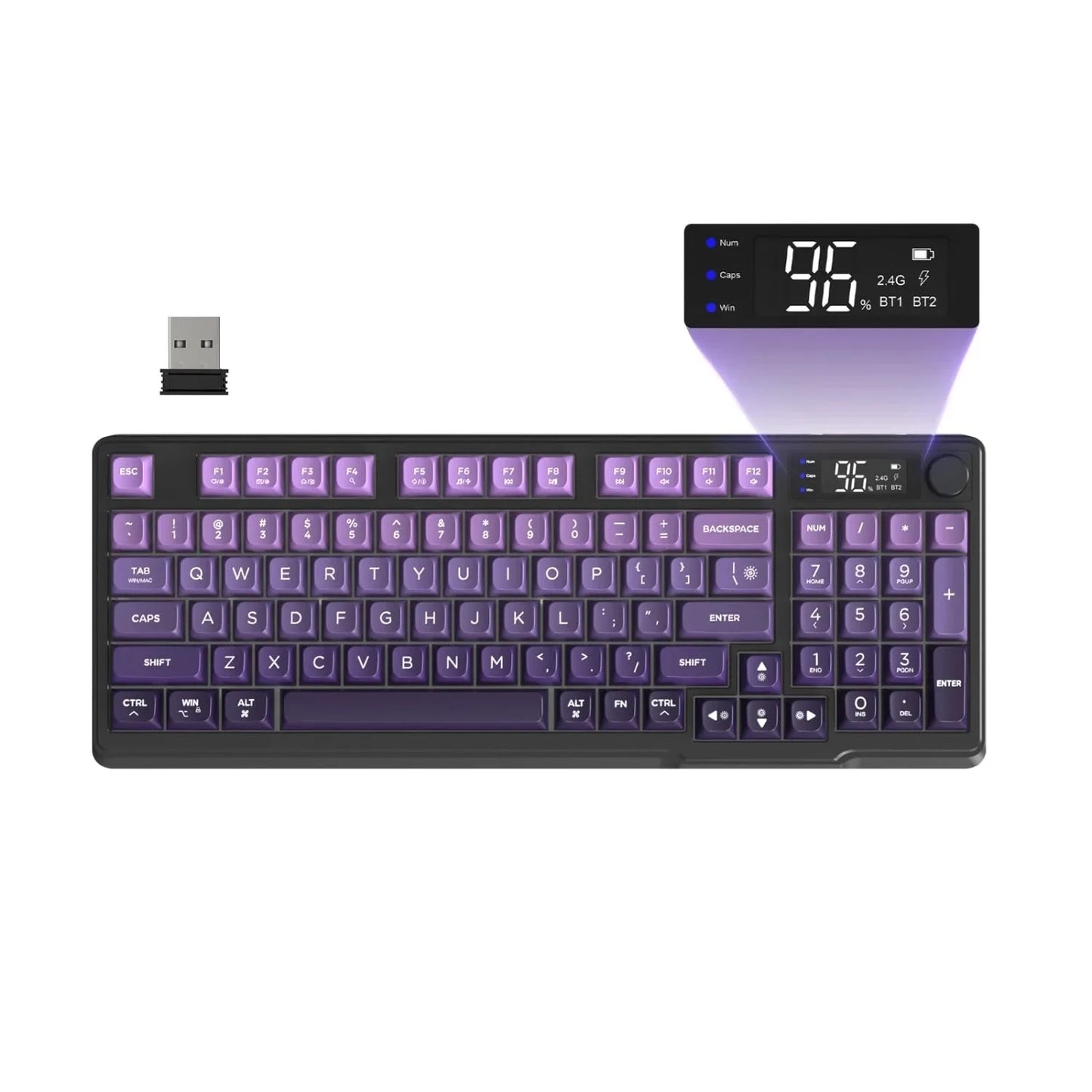 RGB Wireless Gaming Keyboard with Display & Multi-Device Connectivity