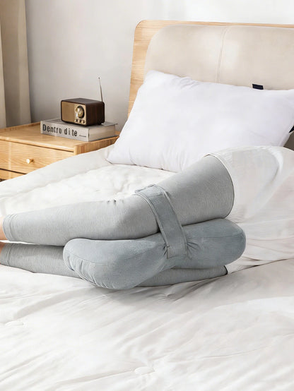 Plush Knee Pillow for Side Sleepers – Leg Support Cushion with Adjustable Strap & Washable Cover