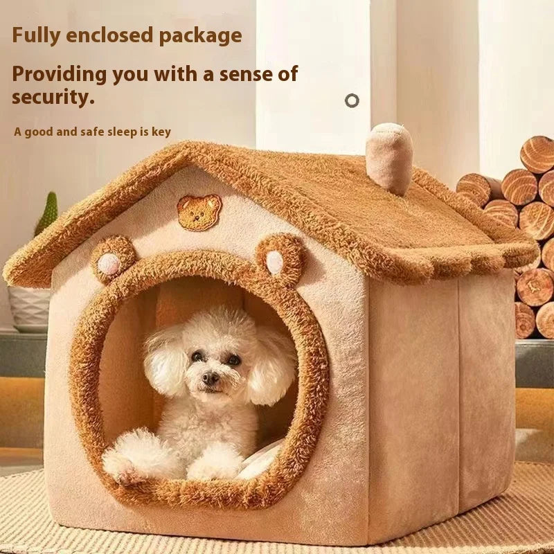 Cosy Pet House Bed – Removable & Washable Cat and Small Dog Hideaway
