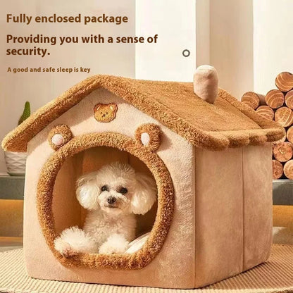 Cosy Pet House Bed – Removable & Washable Cat and Small Dog Hideaway