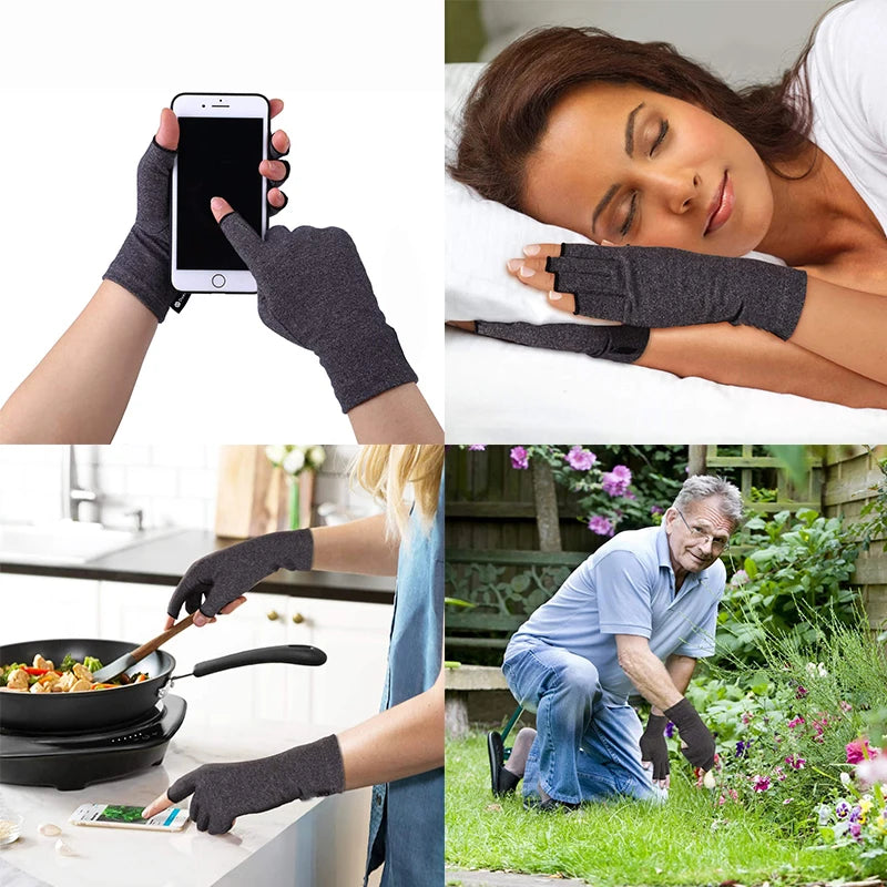 Fingerless Compression Gloves – Breathable Hand Support Gloves (1 Pair)