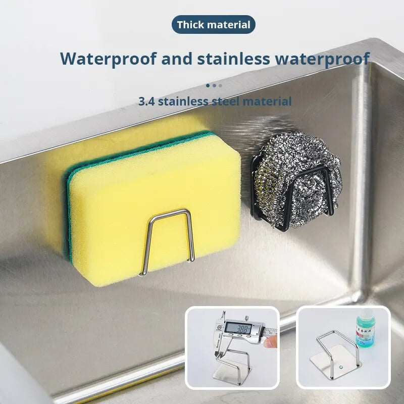 Stainless Steel Sink Sponge Holder – Suction Cup Kitchen Organiser