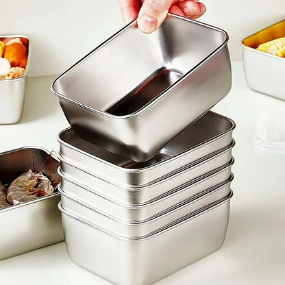 6-Piece Stainless Steel Container Set – Leak-Resistant Stackable Meal Prep Containers