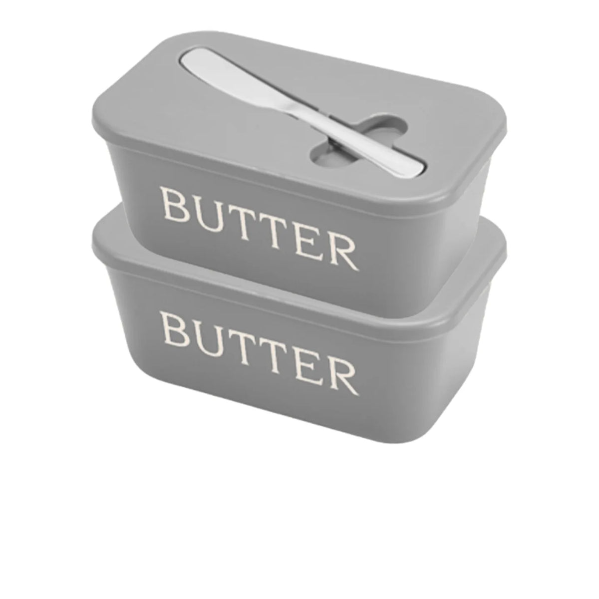 Butter Dish with Lid & Spreader Knife – Covered Butter Storage Container (16.7cm)