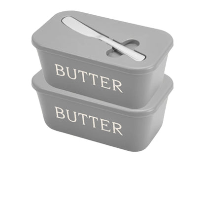 Butter Dish with Lid & Spreader Knife – Covered Butter Storage Container (16.7cm)