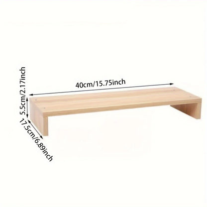 Wooden Monitor & Laptop Stand – Desktop Riser & Storage Shelf