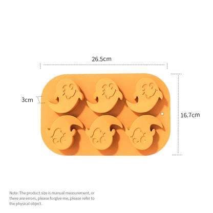 Halloween Silicone Baking Mould – Pumpkin, Ghost, Bat, Skeleton & Witch Hat Shapes