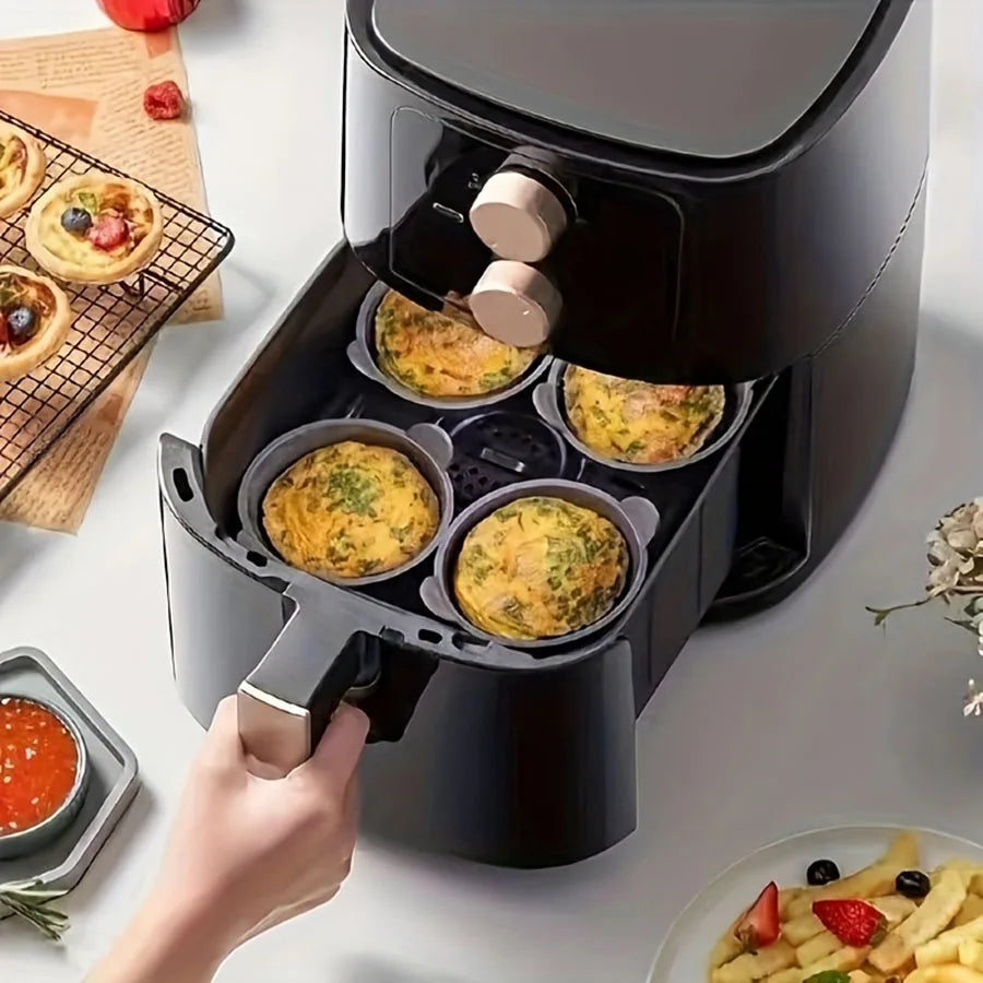 Silicone Air Fryer Egg Poacher Cups – Reusable Egg Cooker Moulds