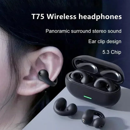 T75 Bone Conduction Wireless Bluetooth 5.3 Sports Headphones