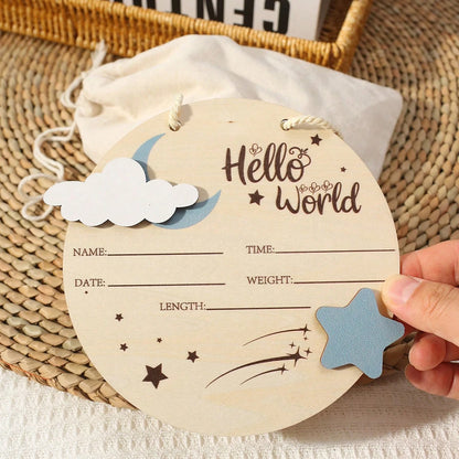 Hello World Starlit Sky Newborn Announcement Sign