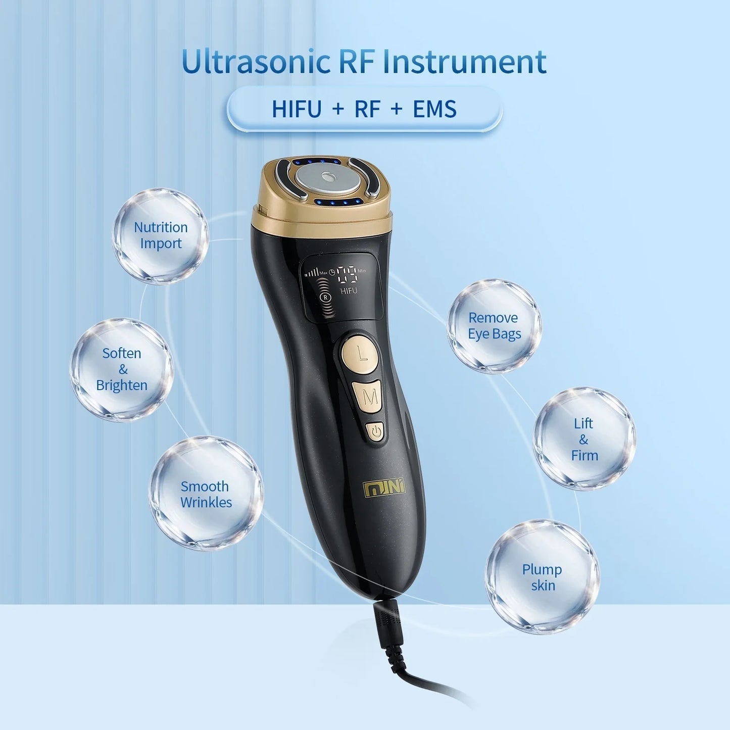 Mini EMS & RF Facial Massager – Multi-Function Skin Care Device for Face, Neck & Jawline