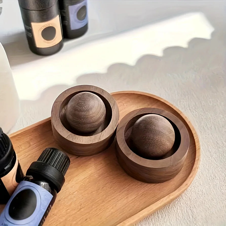 Natural Wooden Essential Oil Diffuser – Mini Aromatherapy Fragrance Diffuser for Car & Home
