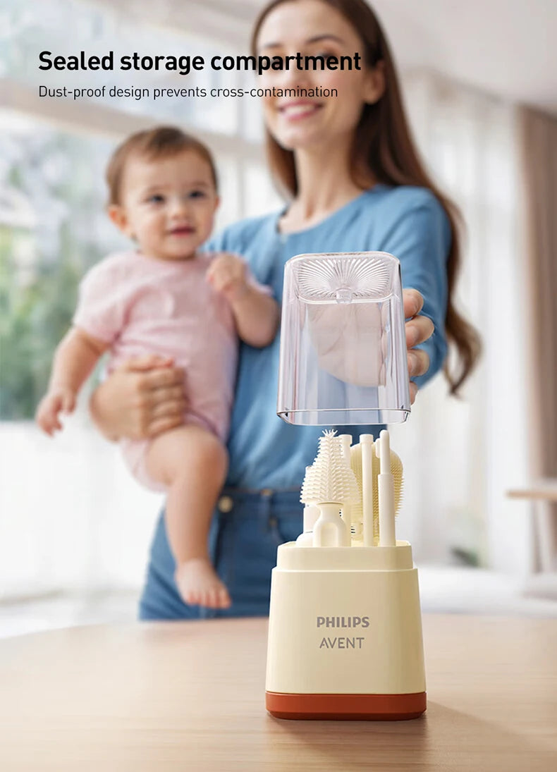 Baby Bottle Cleaning Set – Compatible with Avent Bottles (Brush, Drying Rack & Storage Kit)
