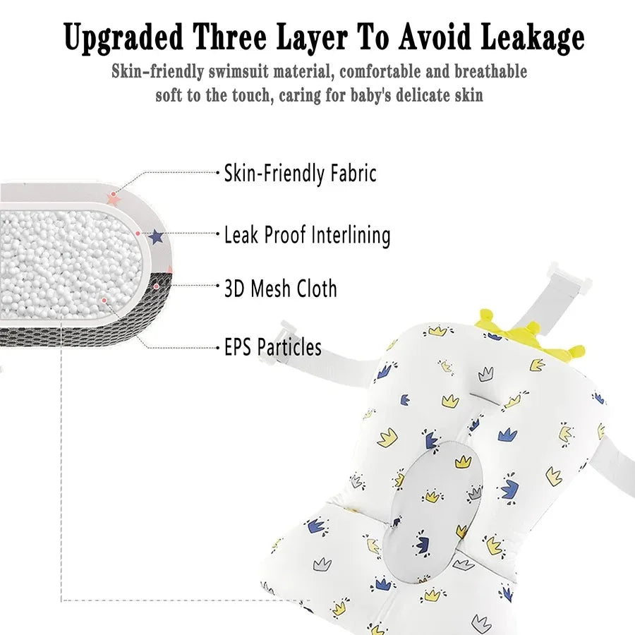 Baby Bath Support Cushion – Adjustable Floating Bath Seat for Newborns