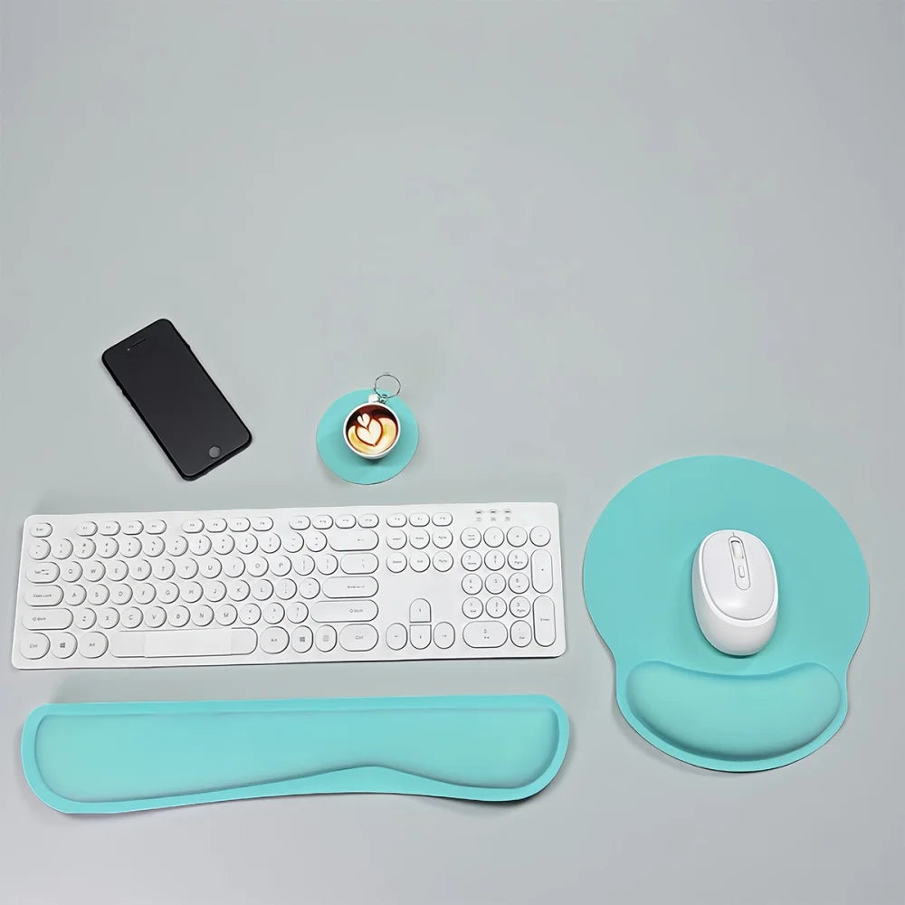 Ergonomic Keyboard Wrist Rest & Mouse Pad Set – 3-Piece Memory Foam Support Kit
