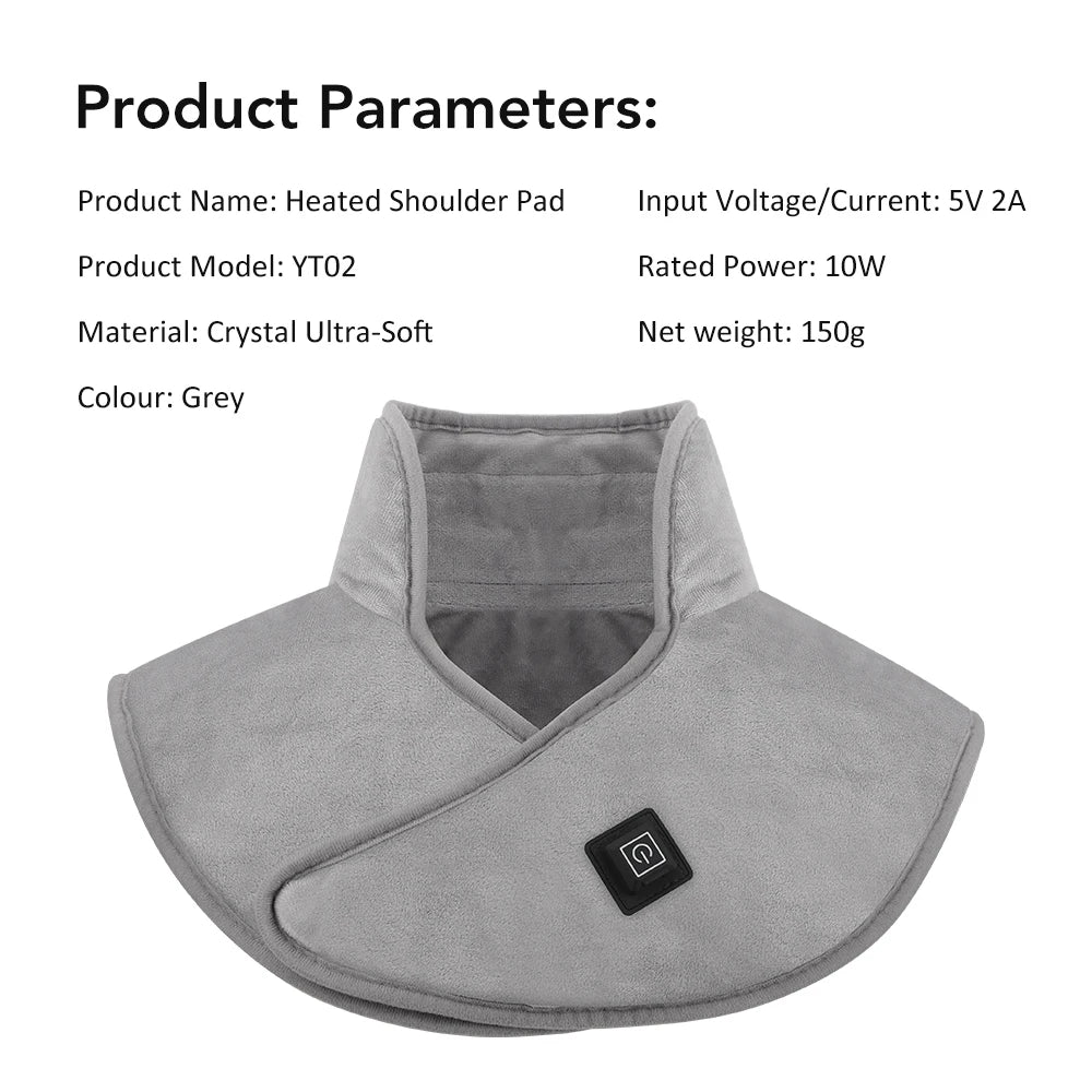 Electric Heated Shoulder & Neck Wrap – Adjustable Heat Therapy Pad (3 Levels)