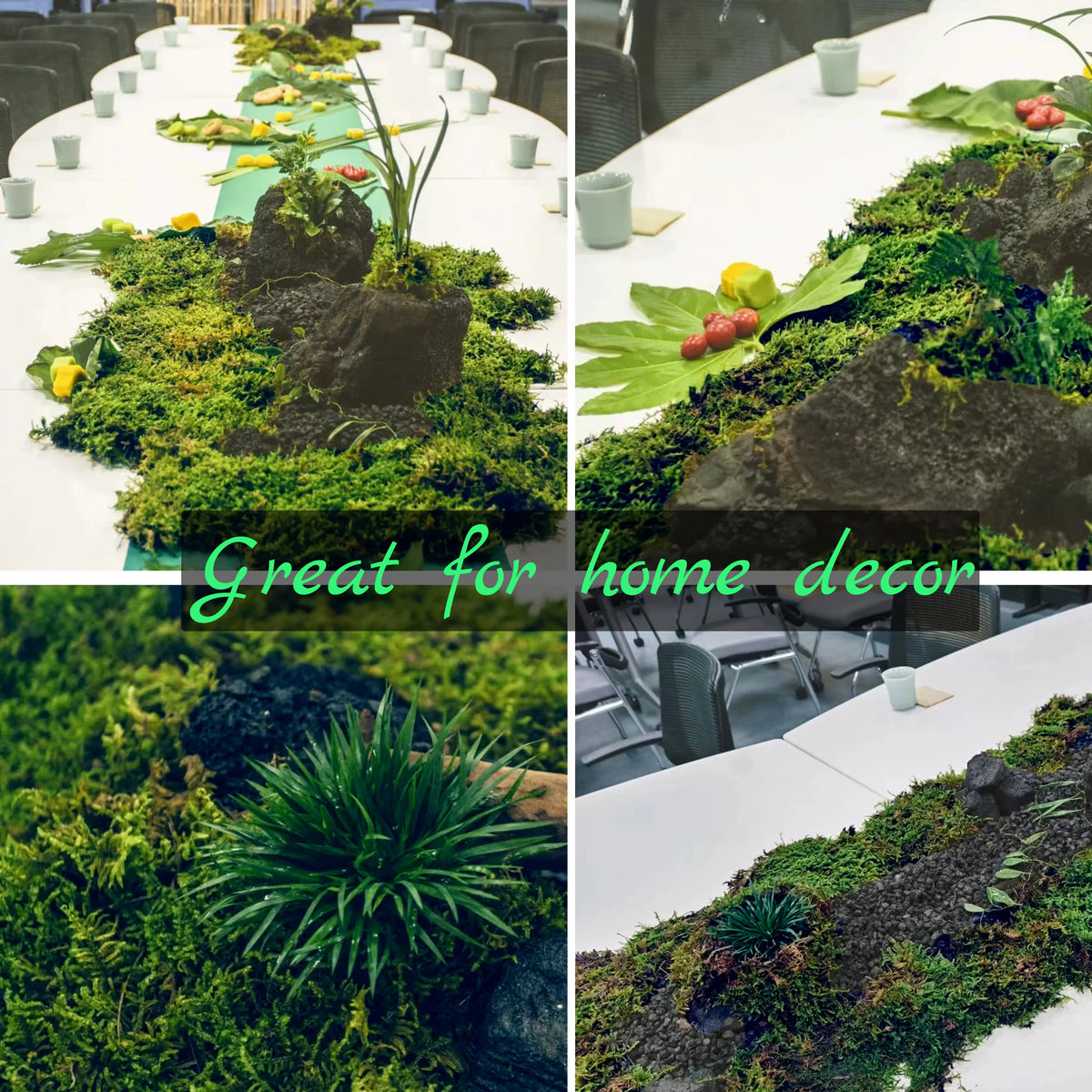 Artificial Green Moss – Decorative Faux Moss for Potted Plants, Terrariums & Crafts