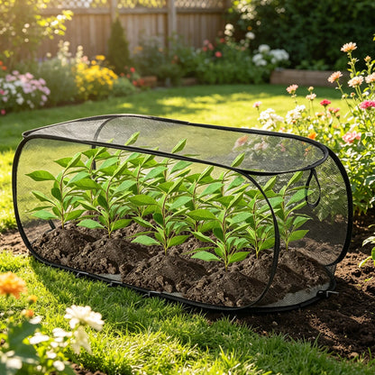 Pop-Up Mesh Plant Protection Cover – 120cm Garden Grow Net for Seedlings & Vegetables
