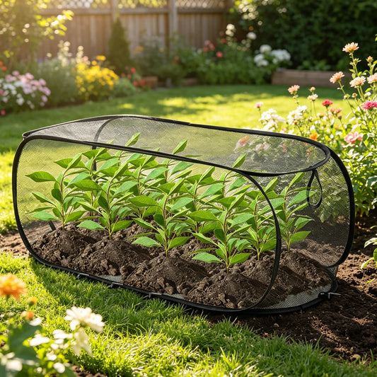 Pop-Up Mesh Plant Protection Cover – 120cm Garden Grow Net for Seedlings & Vegetables