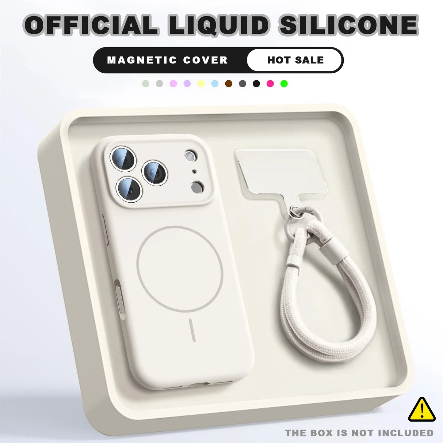 MagSafe Silicone Case with Wrist Strap – Magnetic Lanyard Cover for iPhone
