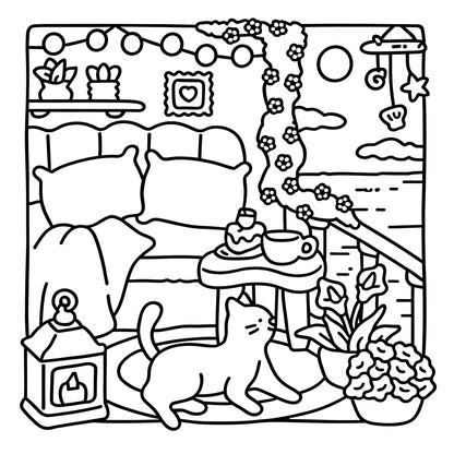 Cat Moments Adult Colouring Book – Relaxing Cat-Themed Colouring Book